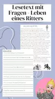 Vorschau - Arbeitsblätter - Lesetext mit Fragen - Leben eines Ritters im Mittelalter - Deckblatt
