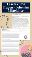 Vorschau - Arbeitsblätter - Lesetext mit Fragen - Leben im Mittelalter - Deckblatt