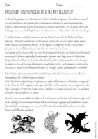 Vorschau - Arbeitsblätter - Lesetext mit Fragen - Drachen im Mittelalter - Seite 1