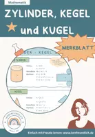 Vorschau - Poster - Merkblatt Zylinder, Kegel, Kugel, Halbkugel (und optional: Kegelstumpf) - Deckblatt