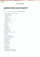 Vista previa - Hojas de trabajo - Fichas técnicas y características sobre razas de perros - página 1