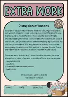 Vorschau - Arbeitsblätter - EXTRA WORK - Disruption of lessons - Seite 1