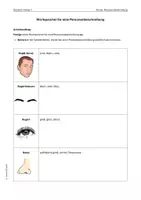 Vorschau - Arbeitsblätter - Wortspeicher für eine Personenbeschreibung - Deckblatt