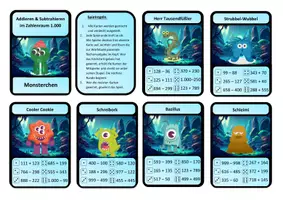 Vorschau - Spiele - Kopfrechnen Zahlenraum 1.000 - Kartenspiel Monsterchen - Seite 2