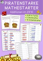 Vorschau - Arbeitsblätter - Piratenstarke Mathestarter, Additionen ZR10 - Deckblatt