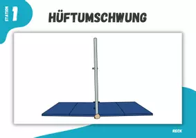 Vorschau - Stationenlernen - Turnen ⎮ Reck Hüftumschwung (13 Stationskarten für den Sportunterricht) - Seite 1