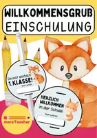Vorschau - Anderer Materialtyp - Willkommensgruß zur Einschulung Fuchsklasse 1.Klasse - Deckblatt
