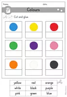 Vorschau - Arbeitsblätter - Colours Farben Arbeitsblatt cut and glue - differenziert - Englisch - Seite 3
