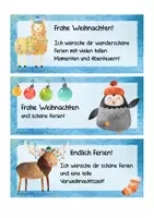 Vorschau - Mal- und Bastelvorlagen - Weihnachtsgrüße Lesezeichen oder Sticker zum Beschriften - Seite 1