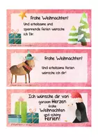 Vorschau - Mal- und Bastelvorlagen - Weihnachtsgrüße Lesezeichen oder Sticker zum Beschriften - Seite 2