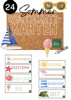 Vorschau - Stationenlernen - 24 Wortschatzkarten Sommer - Deckblatt