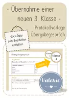Vorschau - Anderer Materialtyp - Übernahme einer neuen 3. Klasse - Deckblatt