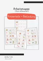 Vorschau - Arbeitsblätter - Klettmappe Körperteile-Bekleidung (3fach differenziert) TEACCH - Deckblatt