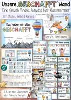 Vorschau - Arbeitsblätter - Unsere "Geschafft! / Erfolge Wand - Growth Mindset / Wachstumsdenken - Deckblatt