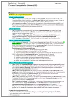 Vorschau - Merkblätter - Geschichte-Lernzettel: Europäische Union (EU) - Deckblatt