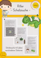 Vorschau - Spiele - Schatzsuche Ritter Geburtstag Schnitzeljagd - Deckblatt