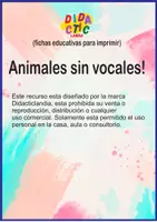 Vista previa - Hojas de trabajo - Animales sin vocales - página 1