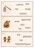 Vorschau - Bildkarten - Schüttelsätze Herbst, Karteikarten, Sätze bilden - Seite 3