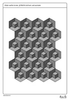 Vorschau - Arbeitsblätter - 3D Würfel zeichnen, ausmalen und zu Mustern zusammensetzen - Seite 3