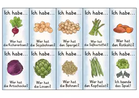 Vorschau - Spiele - Ich habe wer hat | Lesespiel | Gemüse | Deutsch 1. Klasse - Seite 3
