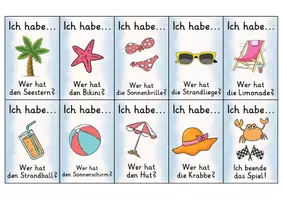 Vorschau - Spiele - Ich habe wer hat | Lesespiel | Sommer | Deutsch 1. Klasse - Seite 2