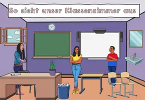 Vorschau - Stationenlernen - Legespiel / Magnetspiel "So sieht unser Klassenzimmer aus" - DaZ - Seite 1
