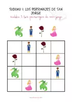 Vista previa - Unidades / Secuencias / Situaciones de Aprendizaje - 4 SUDOKUS CON LOS PERSONAJES DE SANT JORDI - página 3