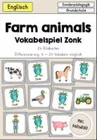 Vorschau - Spiele - Farm animals Bauernhoftiere Lernspiel Zonk - Englisch - Deckblatt