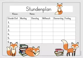 Vorschau - Poster - Stundenplan (Vorlage) für die Fuchsklasse - Seite 2