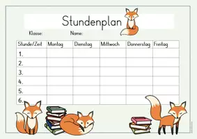 Vorschau - Poster - Stundenplan (Vorlage) für die Fuchsklasse - Seite 3
