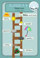 Vorschau - Präsentationen/Tafelbilder - Wetterfrosch auf der Leiter im Boho-Stil - Deckblatt
