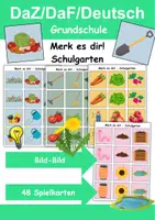 Vorschau - Arbeitsblätter - Merk es dir Schulgarten (Bild-Bild) - DaZ/DaF, Deutsch (Klasse 1 bis 4) - Deckblatt