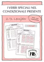 Vorschau - Arbeitsblätter - CONDIZIONALE PRESENTE - verbi speciali (-care, -gare, -ciare, -giare) - Deckblatt
