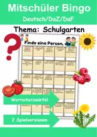 Vorschau - Arbeitsblätter - Mitschüler Bingo Schulgarten - DaZ/DaF, Deutsch (Klassenspiel) - Deckblatt
