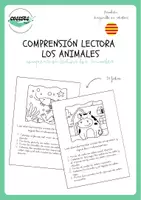 Vista previa - Hojas de trabajo - COMPRENSIÓN LECTORA LOS ANIMALES - Portada