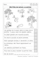 Aperçu - Feuilles d'exercices - Mini Piste de Lecture: Pomme - Page 3