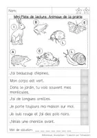 Aperçu - Feuilles d'exercices - Mini Piste de Lecture: Animaux de la prairie - Page 2