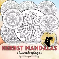 Vorschau - Mal- und Bastelvorlagen - Herbst Mandalas (Erntedank, Wind, Regentag) Ausmalbilder - Seite 1