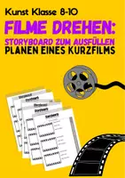Vorschau - Arbeitsblätter - Leeres Storyboard: Plane einen Kurzfilm (Kunst, Film) - Deckblatt