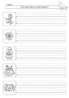 Vorschau - Arbeitsblätter - Halloween, Sätze zu Bildern schreiben, kreatives Schreiben - Seite 1