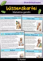 Vorschau - Arbeitsblätter - Mahatma Ghandi MEGABUNDLE - Wissenskartei, Lückentext, Steckbrief, Suchsel - Seite 1