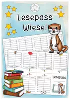 Vorschau - Arbeitsblätter - Lesepass Wiesel | Klassentiere - Deckblatt