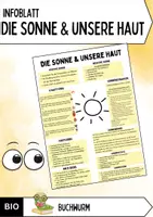 Vorschau - Merkblätter - Infoblatt: Die Sonne und unsere Haut (MindMap) - Deckblatt