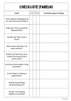 Vorschau - Anderer Materialtyp - Checkliste (Fabeln) - Seite 1
