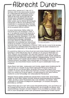 Vorschau - Arbeitsblätter - Albrecht Dürer - Künstler Steckbrief & Weitermalbilder für den Kunstunterricht - Seite 1