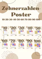 Vorschau - Poster - Zehnerzahlen Poster Zahlen bis 100 Boho Style - Deckblatt