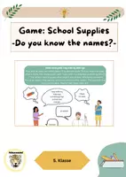 Vorschau - Spiele - Vocab game: School supplies_I spy with my little eye - Deckblatt