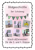 Vorschau - Arbeitsblätter - Bildgeschichte Der Schulweg - Deckblatt