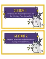 Vorschau - Stationenlernen - Stationsarbeit Verben konjugieren - Seite 1