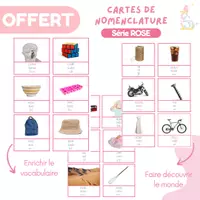 Aperçu - Apprentissages en autonomie - OFFERT : Cartes de nomenclature - vocabulaire (série rose) - Page de couverture